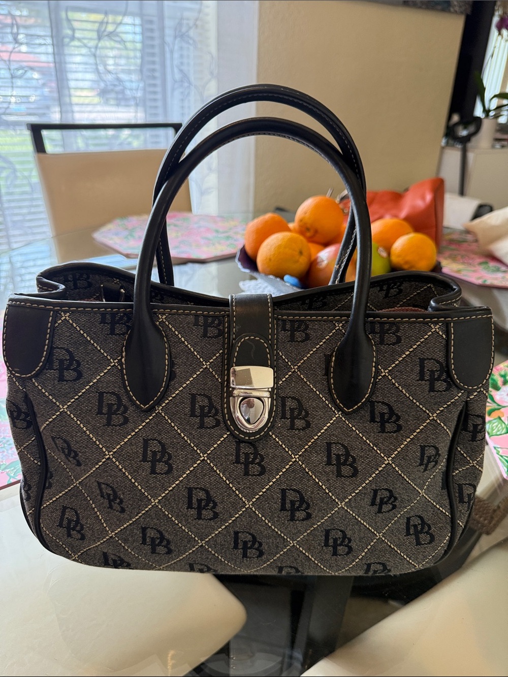 Designer Black Monogram Tote Bag – Pattern.DOONEY & BOURKE.